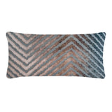 Fig Linens - Gunmetal Chevron Velvet Boudoir Pillows by Kevin O'Brien Studio