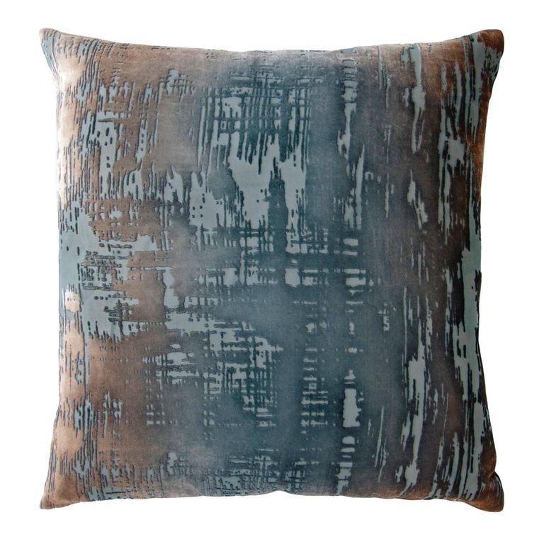 Fig Linens - Brush Stroke Gunmetal Velvet Pillows Kevin O'Brien Studio