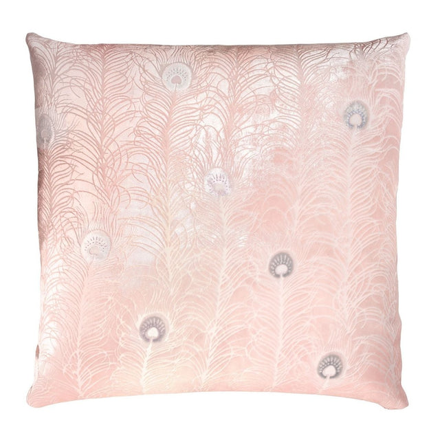 Blush Peacock Feather Decorative Pillow by Kevin O'Brien Studio