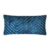 Fig Linens - Cobalt Black Chevron Boudoir Pillow by Kevin O'Brien Studio