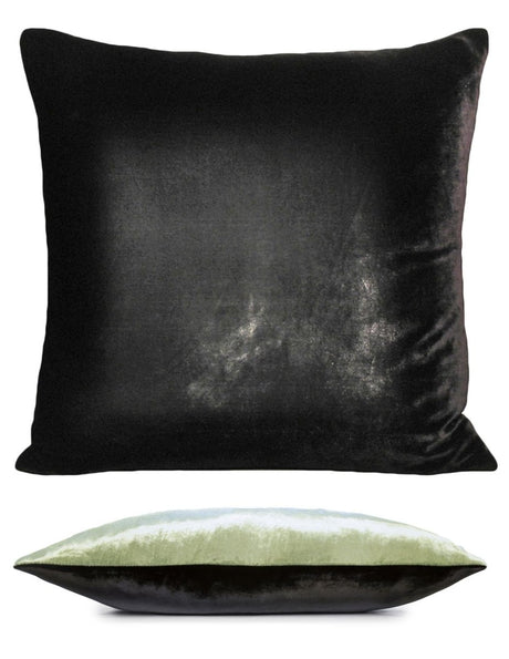 Fig Linens - Smoke/Ice Two Tone Reversible Ombre Pillow by Kevin O'Brien Studio