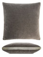 Fig Linens - Gray & Nickel Mohair Tuxedo Square Pillows by Kevin O'Brien Studio