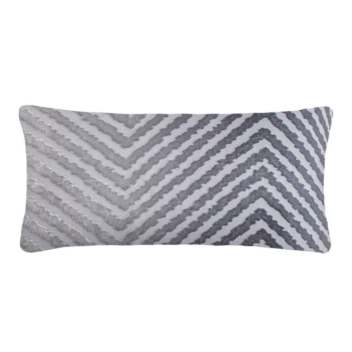 Fig Linens - Silver Gray Chevron Velvet Pillows by Kevin O'Brien Studio