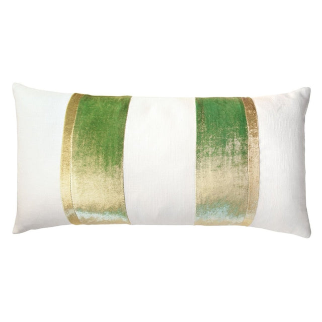 Fig Linens - Grass Stripe Oblong Decorative Pillow by Kevin O'Brien Studio