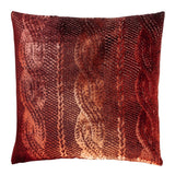 Paprika Cable Knit Velvet Pillow by Kevin O'Brien Studio | Fig Linens