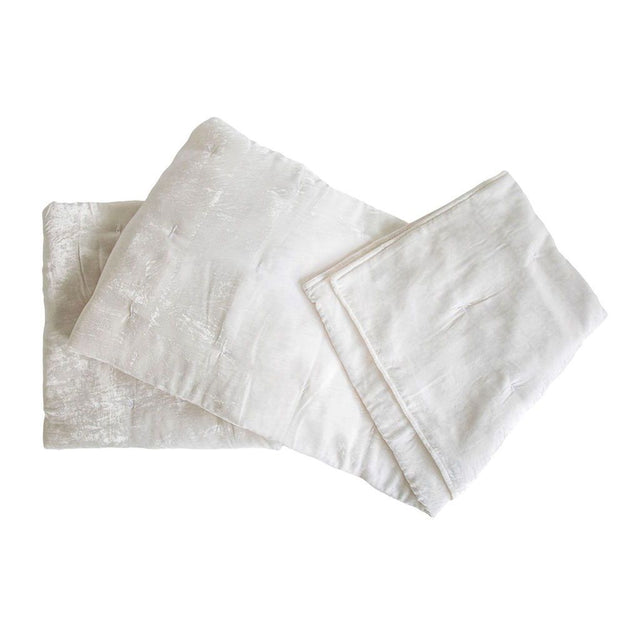 Knotted White Velvet Oversized Throw Throws by Kevin O'Brien Studio | Fig Linens