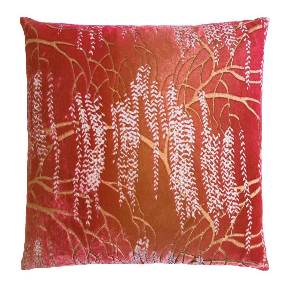 Fig Linens - Wildberry Willow Metallic Decorative Pillow by Kevin O'Brien Studio