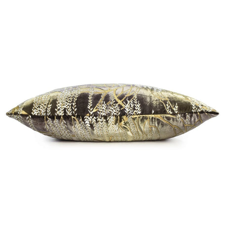 Fig Linens - Oregano Willow Metallic Velvet Pillow by Kevin O'Brien Studio - Side