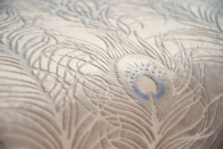 Fig Linens - Robin's Egg Peacock Feather Decorative Pillow by Kevin O'Brien Studio - Details