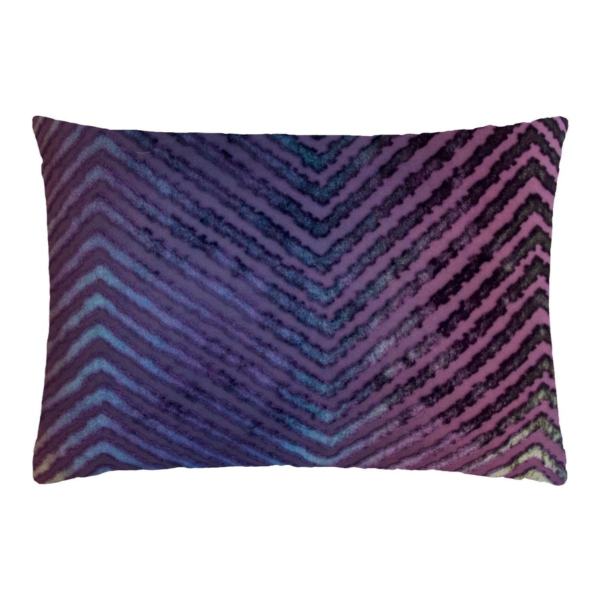 Peacock Chevron Velvet Pillows by Kevin O'Brien Studio - Fig Linens