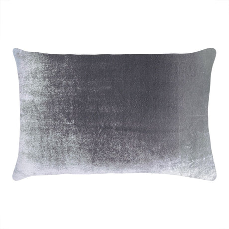 Fig Linens - Silver Gray Ombre Velvet Boudoir Pillow by Kevin O’Brien Studio