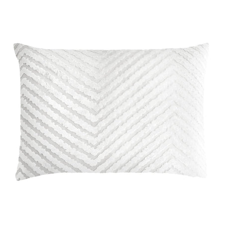 White Chevron Velvet Pillow by Kevin O'Brien Studio | Fig Linens