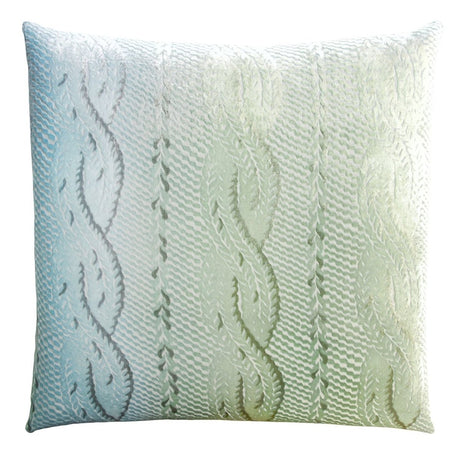 Ice Cable Knit Velvet Pillow by Kevin O'Brien Studio | Fig Linens