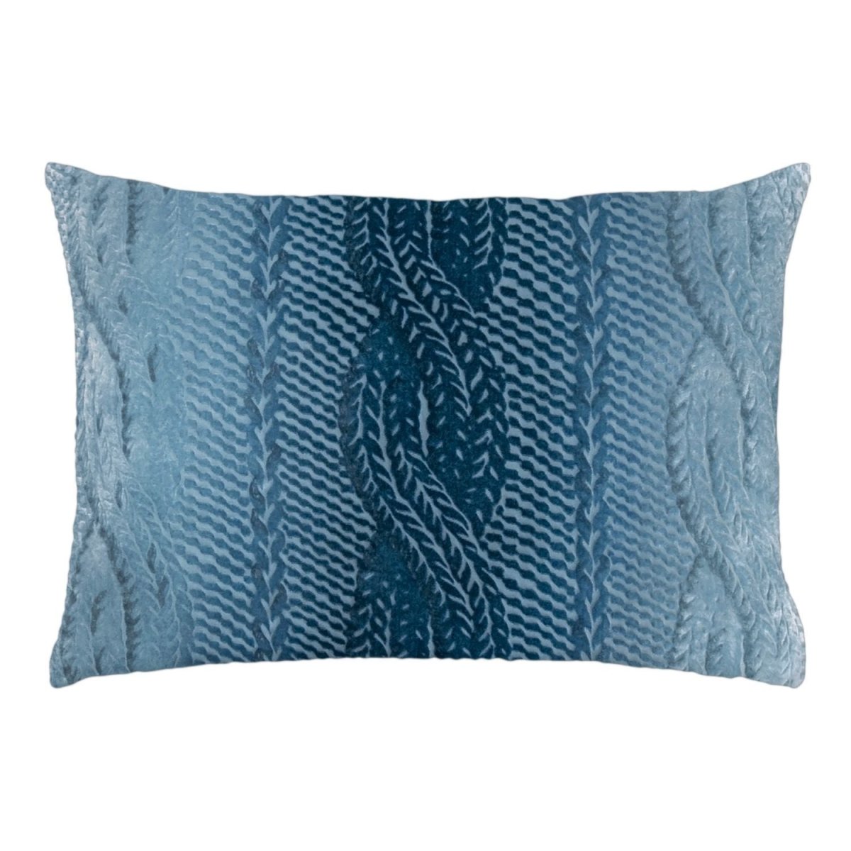 Fig Linens - Denim Cable Knit Velvet Pillows by Kevin O'Brien Studio