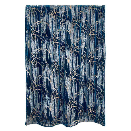 Fig Linens - Cobalt Black Metallic Willow Velvet Throw by Kevin O'Brien Studio