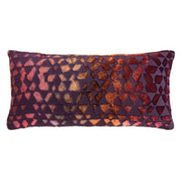 Thumbnail for Fig Linens - Triangles Wildberry Velvet Pillows by Kevin O’Brien Studio