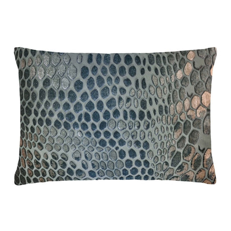 Fig Linens - Gunmetal Snakeskin Velvet Pillow by Kevin O'Brien Studio