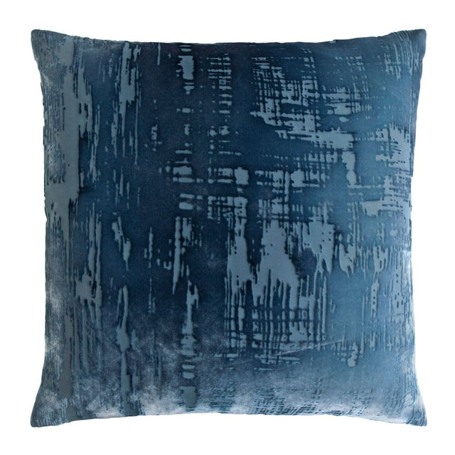 Fig Linens - Brush Stroke Velvet Pillow Denim Pillows Kevin O'Brien Studio