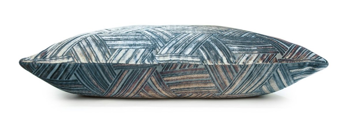 Fig Linens - Gunmetal Entwined Velvet Pillow by Kevin O'Brien Studio - Side