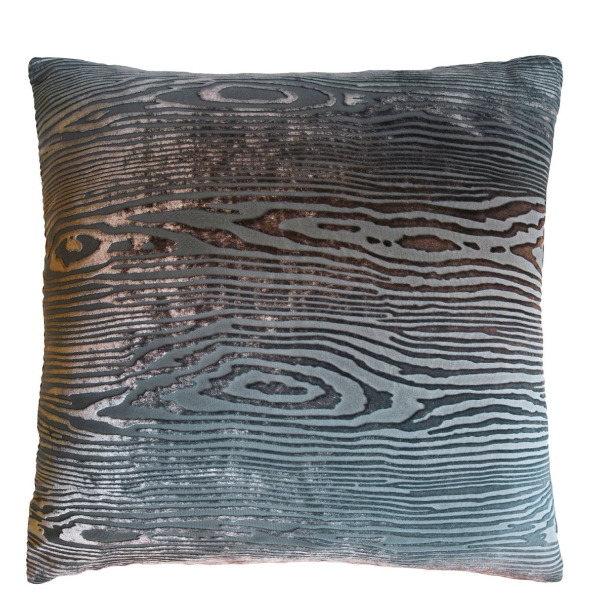 Fig Linens - Woodgrain Gunmetal Velvet Pillows by Kevin O'Brien Studio 