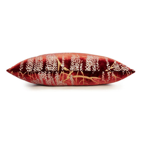 Fig Linens - Paprika Willow Metallic Velvet Pillow by Kevin O'Brien Studio - Side