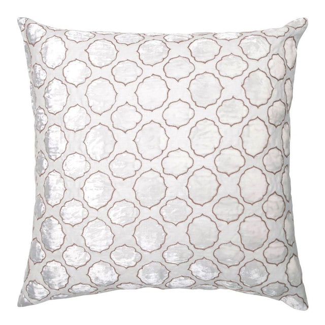 Fig Linens - Latte Tile Velvet Appliqué Pillow by Kevin O'Brien Studio