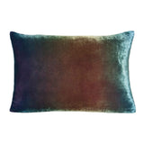 Fig Linens - Peacock Ombre Velvet Boudoir Pillow by Kevin O’Brien Studio