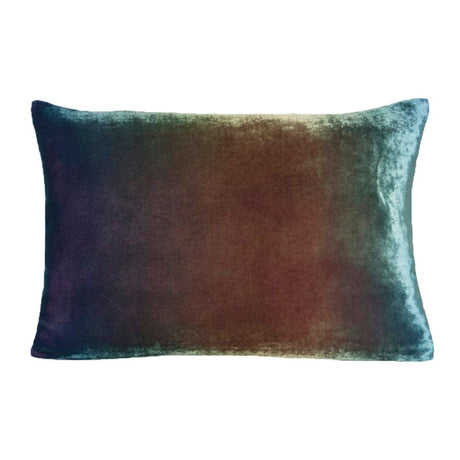 Fig Linens - Peacock Ombre Velvet Boudoir Pillow by Kevin O’Brien Studio