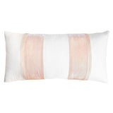 Fig Linens - White & Blush Stripe Oblong Throw Pillow by Kevin O'Brien Studio