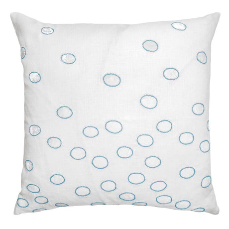 Fig Linens - Robin's Egg Ovals Velvet Appliqué Pillow by Kevin O'Brien Studio