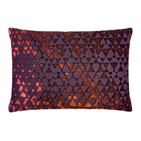 Thumbnail for Fig Linens - Triangles Wildberry Velvet Boudoir Pillows by Kevin O’Brien Studio