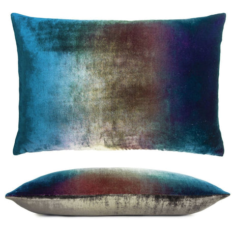 Fig Linens - Oregano/Peacock Two Tone Ombre Pillow by Kevin O'Brien Studio