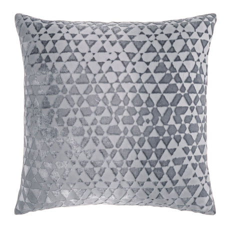 Triangles Velvet Silver Gray Pillows by Kevin O’Brien Studio - Fig Linens