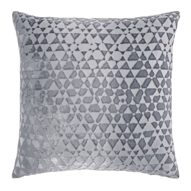 Triangles Velvet Silver Gray Pillows by Kevin O’Brien Studio - Fig Linens