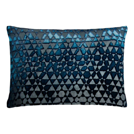 Fig Linens - Triangles Cobalt Black Velvet Pillows - Kevin O'Brien Studio