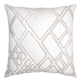 Latte Net Velvet Appliqué Pillow by Kevin O'Brien Studio | Fig Linens