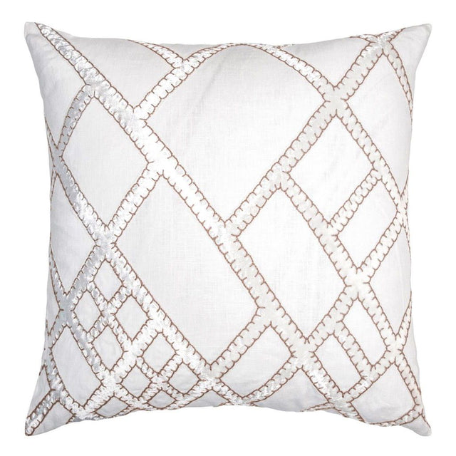 Latte Net Velvet Appliqué Pillow by Kevin O'Brien Studio | Fig Linens