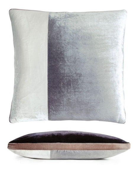 Fig Linens - Smoke Color Block Velvet Pillow by Kevin O'Brien Studio