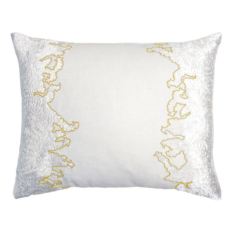 Fig Linens - White & Yellow Ferns Velvet Appliqué Pillow by Kevin O'Brien Studio