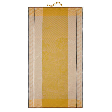 Fig Linens - Baignade à Socoa Beige  Beach Towel by Le Jacquard Français