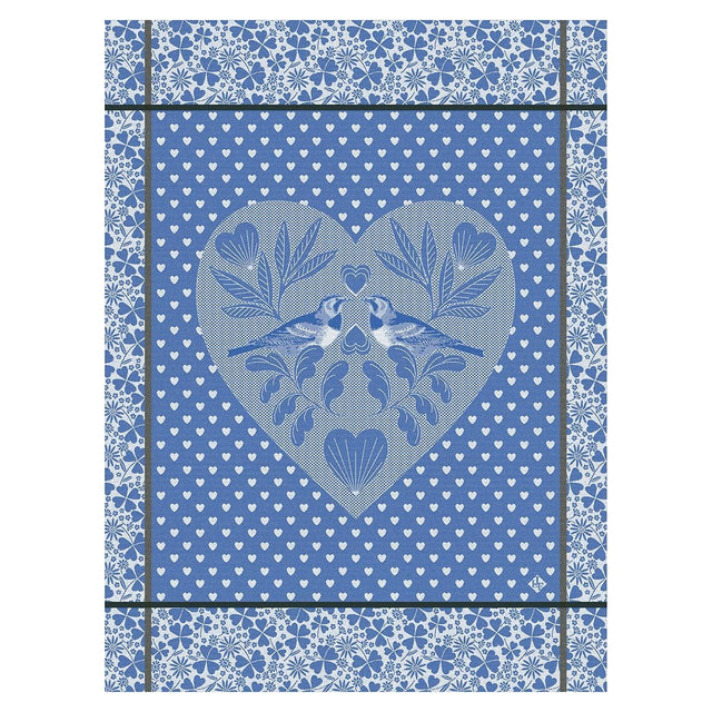 Amour Blue Tea Towels by Le Jacquard Français - Fig Linens