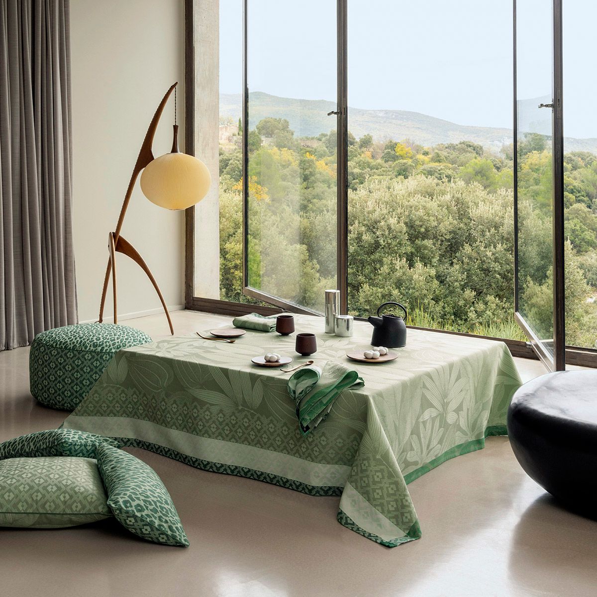 Nature Sauvage Green Table Linens by Le Jacquard Français - Lifestyle - Fig Linens