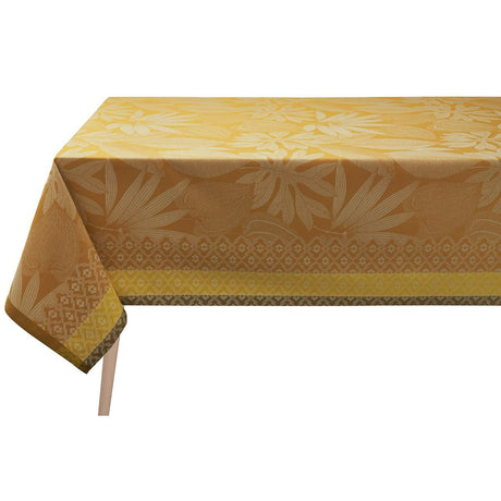 Fig Linens - Nature Sauvage Yellow Tablecloth by Le Jacquard Français