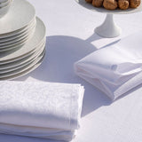 Portofino Fiori White Napkins & Placemats by Le Jacquard Français