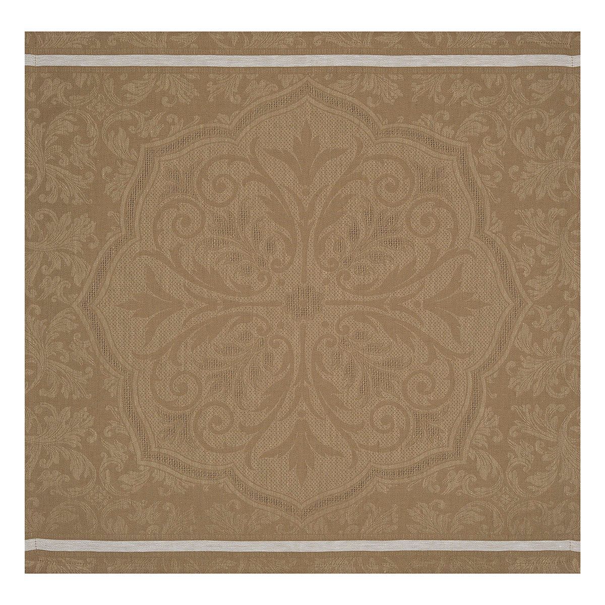 Fig Linens - Armoiries Brown Linen Napkin by Le Jacquard Français