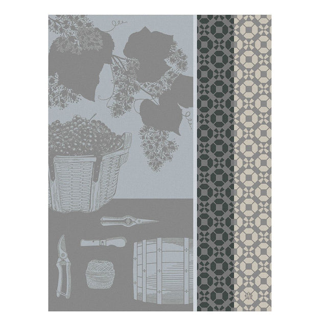 Vin en Grappe White Tea Towels by Le Jacquard Français | Fig Linens