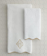 Fig Linens - Devon Scalloped Bath Towels by Legacy Home 