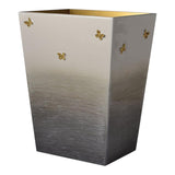 Fig Linens - Breeze Natural & Gold Bath Accessories by Mike + Ally - Wastebasket