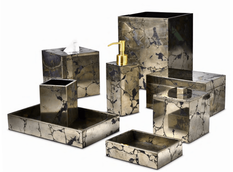 Pyrite Taj Gemstone Bath Accessories by Mike + Ally | Fig Linens