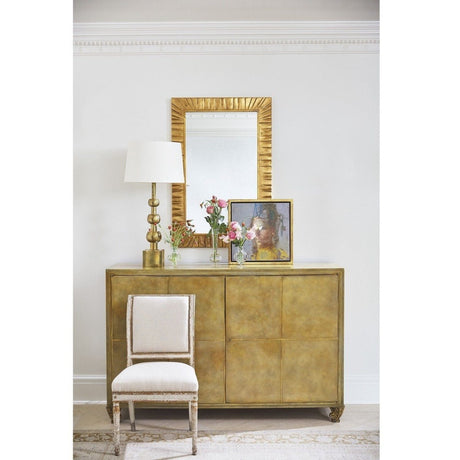 Fig Linens - Mirror Home Hand Carved Distressed Gold Leaf Mirror by Suzanne Kasler - Lifestyle